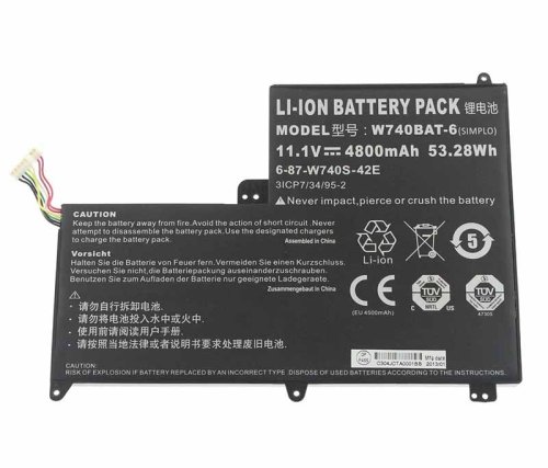 Original 4800mAh 53.28Wh 6-Cell Battery Clevo W740SU