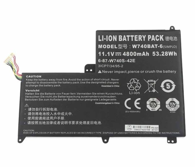 Original 4800mAh 53.28Wh 6-Cell Battery Clevo W740SU - Click Image to Close