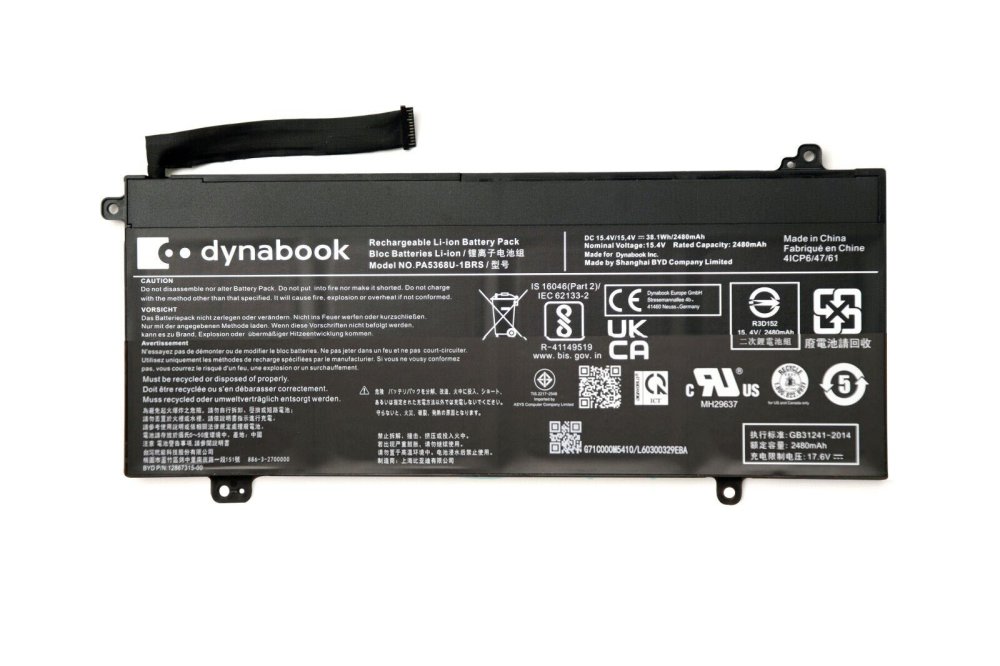 Original 2480mAh 38.1Wh Toshiba Dynabook Satellite Pro L50-G Battery