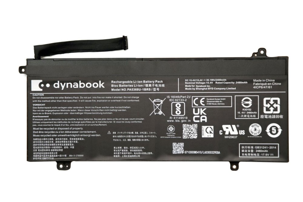 Original 2480mAh 38.1Wh Toshiba Dynabook Satellite Pro L50-G Battery