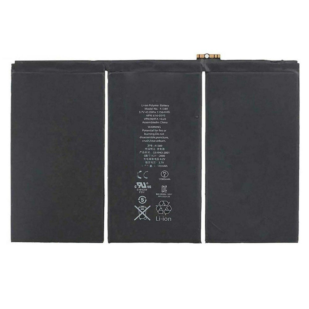 1156mAh 43Wh 3 Cell Apple iPad 3 A1416 iPad 3 A1430 Battery