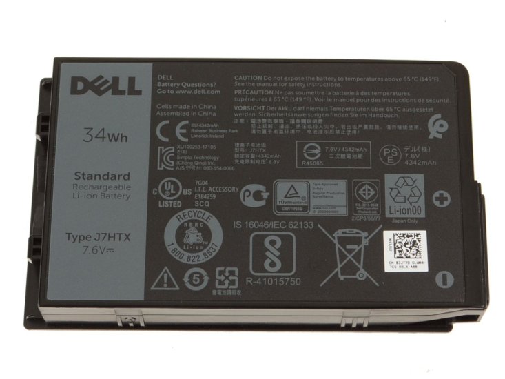 4342mAh 34Wh 4 Cell Dell Latitude 12 Rugged Tablet 7212 Battery - Click Image to Close