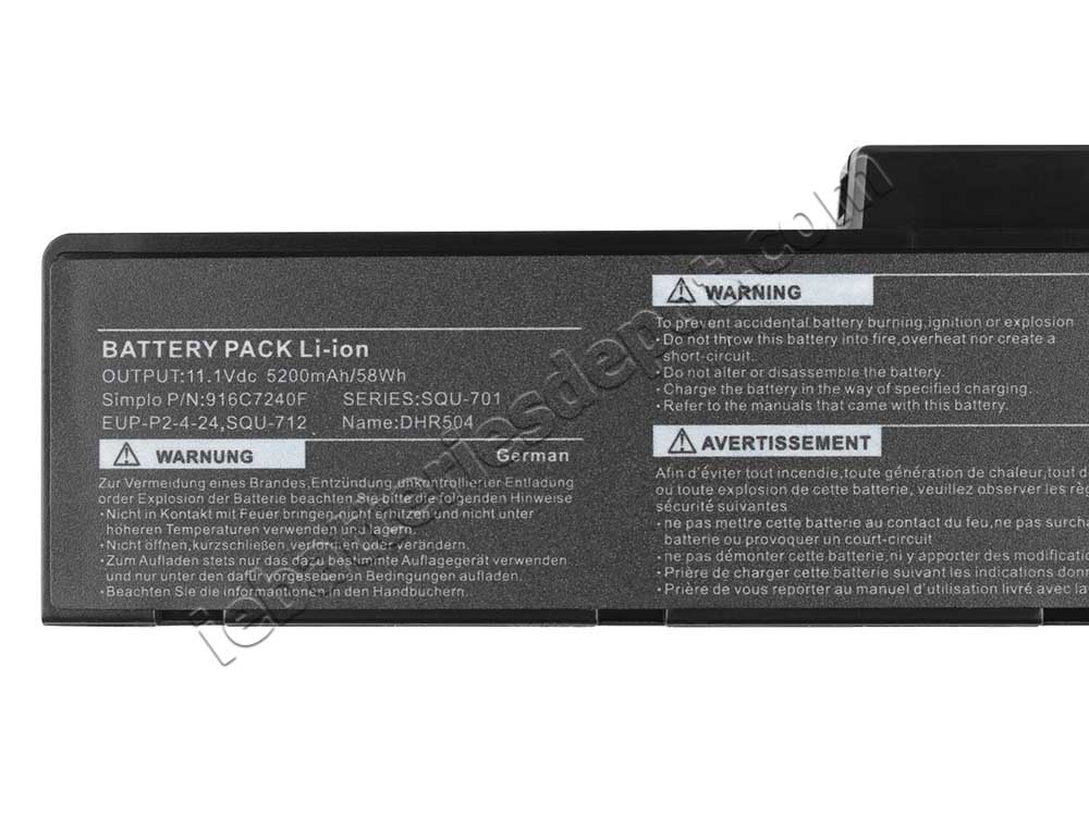 5200mAh 58Wh Battery Packard Bell SQU-712