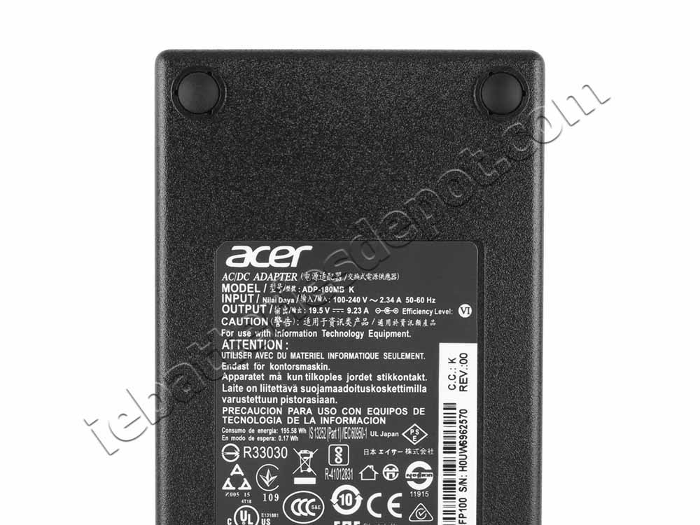 Original 180W Adapter Charger Acer Nitro 5 AN515-57-500S + Cable