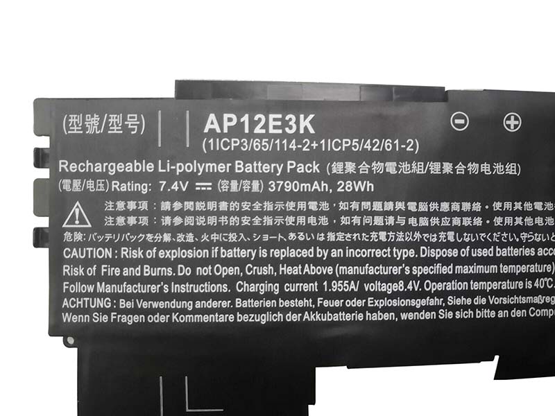 3790mAh 28Wh 3 Cell Acer 1ICP365114-2 Battery