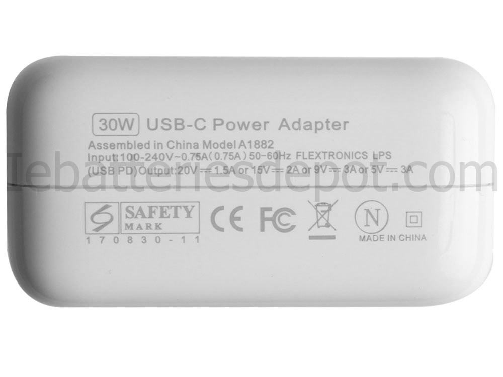 20V 1.5A 30W Adapter Charger for Apple MacBook MK4N2RS/A