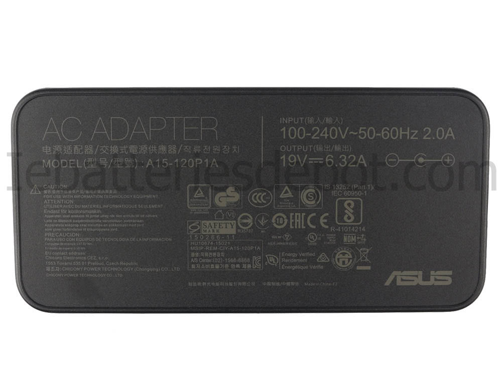 120W Adapter Charger Asus VivoBook Pro N705UD-GC120T-BE + Free Cable