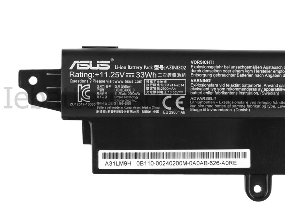 3 Cell Battery Asus F200MA-CT063H F200MA-KX073H FX200CA-KX219D