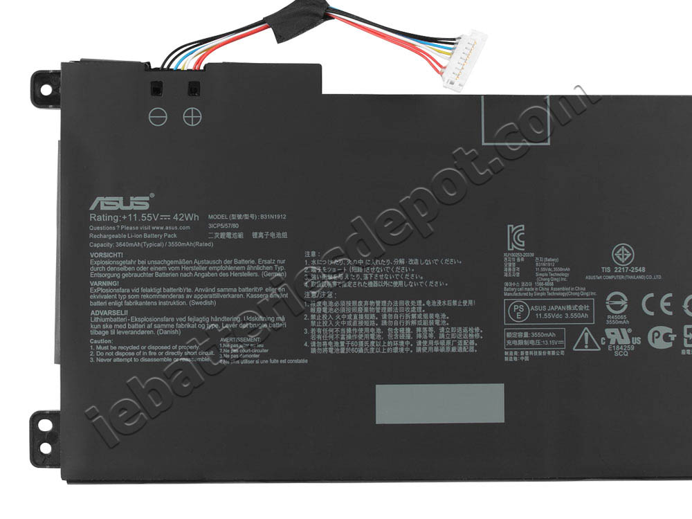 Original Asus B31N1912 Battery 3640mAh 42Wh 3-Cell