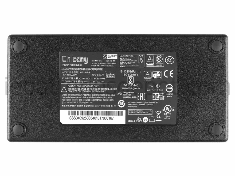 Original 230W Chicony GE76 Raider 11UE MS-17K3 Adapter Charger