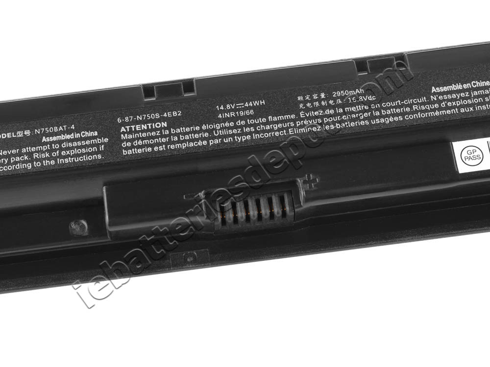 Original 2950mAh 44Wh 4-Cell Battery Clevo 6-87-N750S-31C00