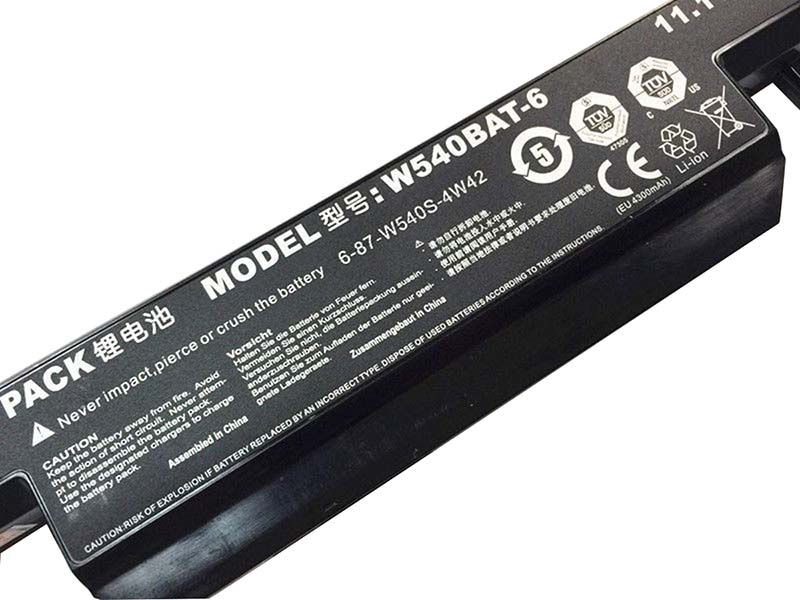 Original 4400mAh 48.84Wh 6-Cell Battery Clevo 3ICR19/65-3