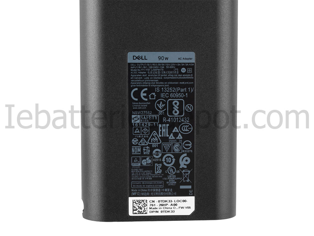 90W USB-C Dell Latitude 14 3400 Power Adapter Charger