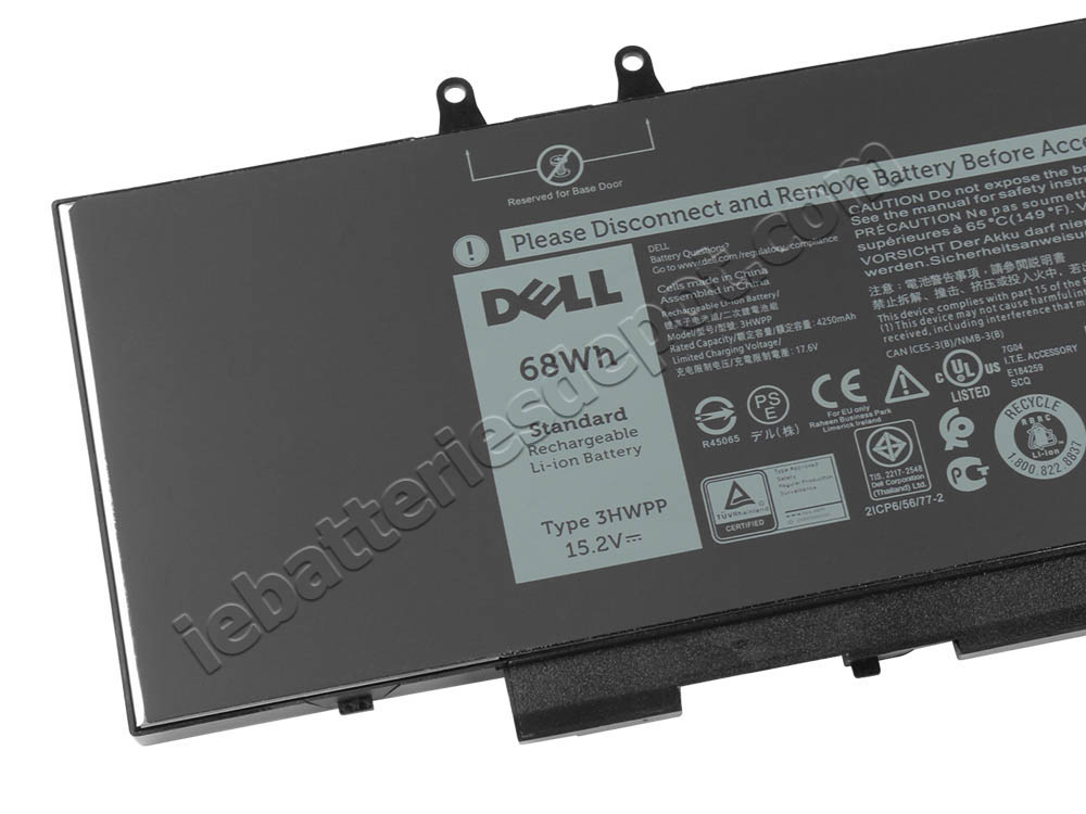 4250mAh 68Wh 4 Cell Dell Precision 3551 P80F P80F004 Battery