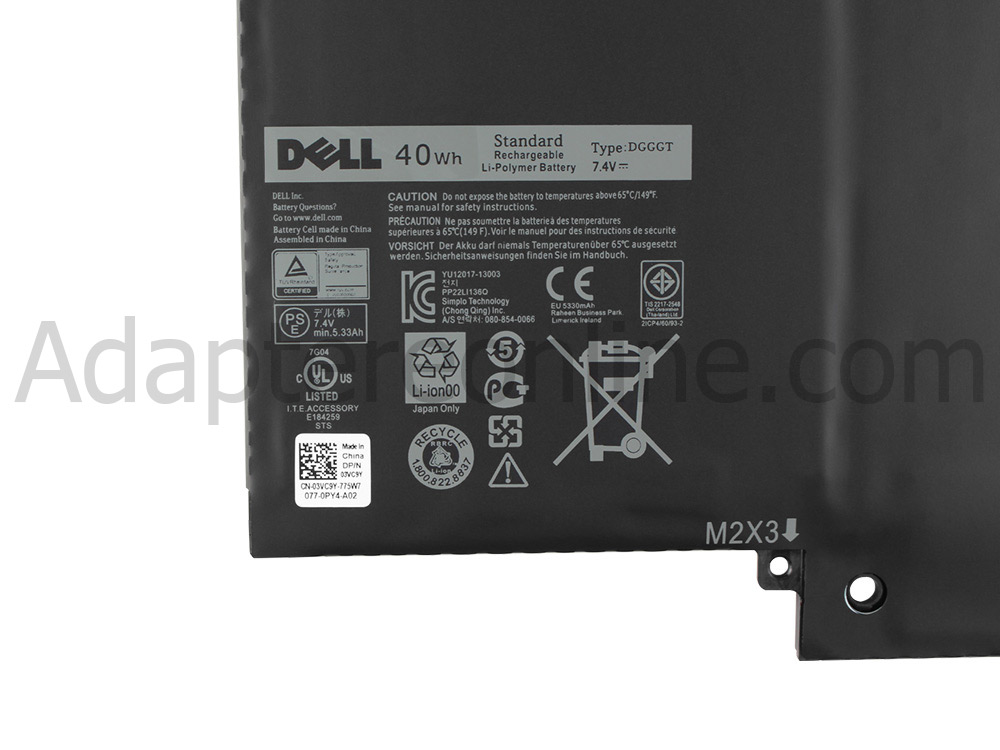 5400mAh 40Wh 6 Cell Dell XPS11-1308T Battery