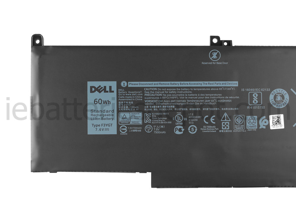 Original 7500mAh 60Wh 4-Cell Battery Dell Latitude 7480 P73G001