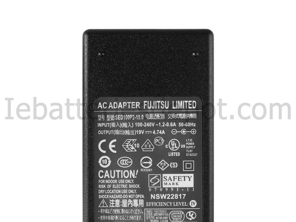 Original 90W Adapter Charger Fujitsu A13-A090P2A + Power Cord