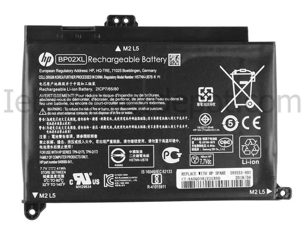 Original 41Wh Laptop Battery HP BP02XL BP02041XL 849569-421