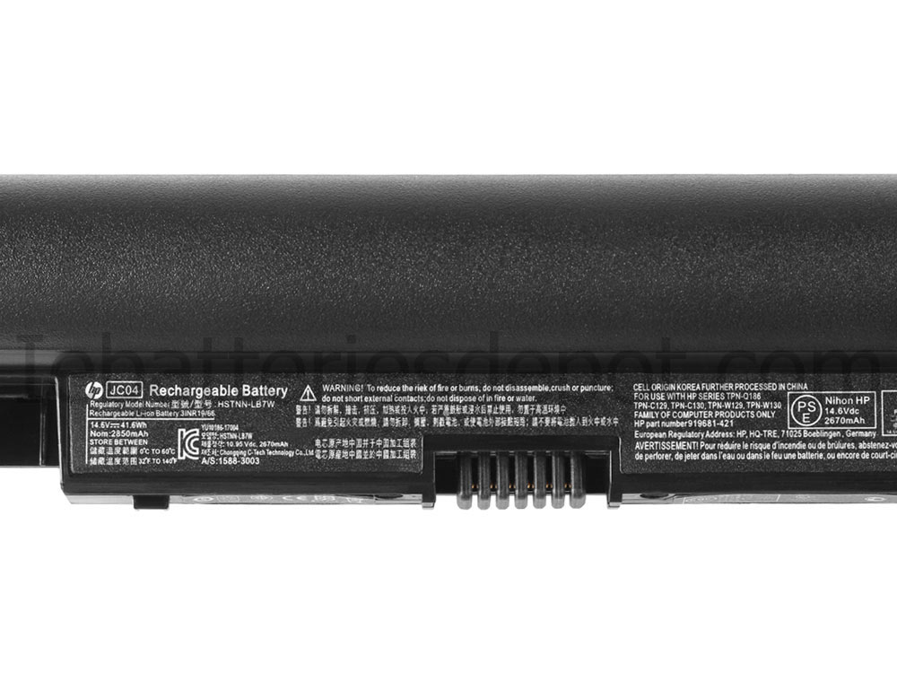 Original 2850mAh 41.6Wh 4-Cell Battery HP 919701-850