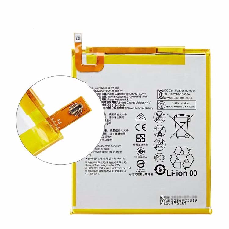 Original 4980mAh 19Wh 2 Cell Huawei MediaPad M3 Battery