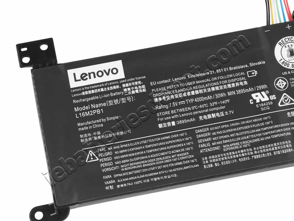 30Wh 4030mAh 2-Cell Laptop Battery Lenovo Ideapad 130-15AST 81H5