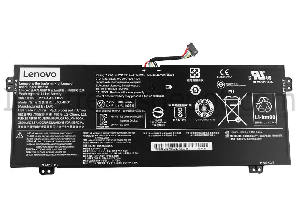 Original 6268mAh 48Wh 4-Cell Battery Lenovo Yoga 730-13IKB 81CT