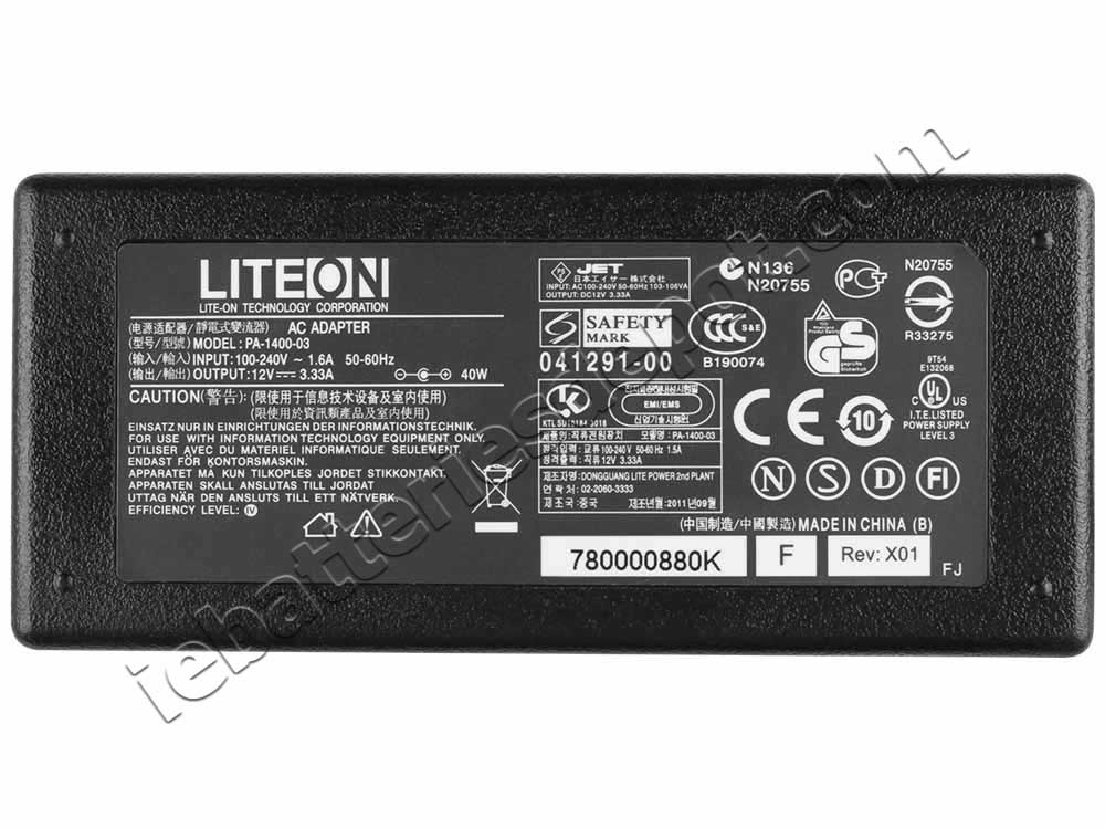 Adapter Charger Liteon PA-1400-02 + Cord 40W