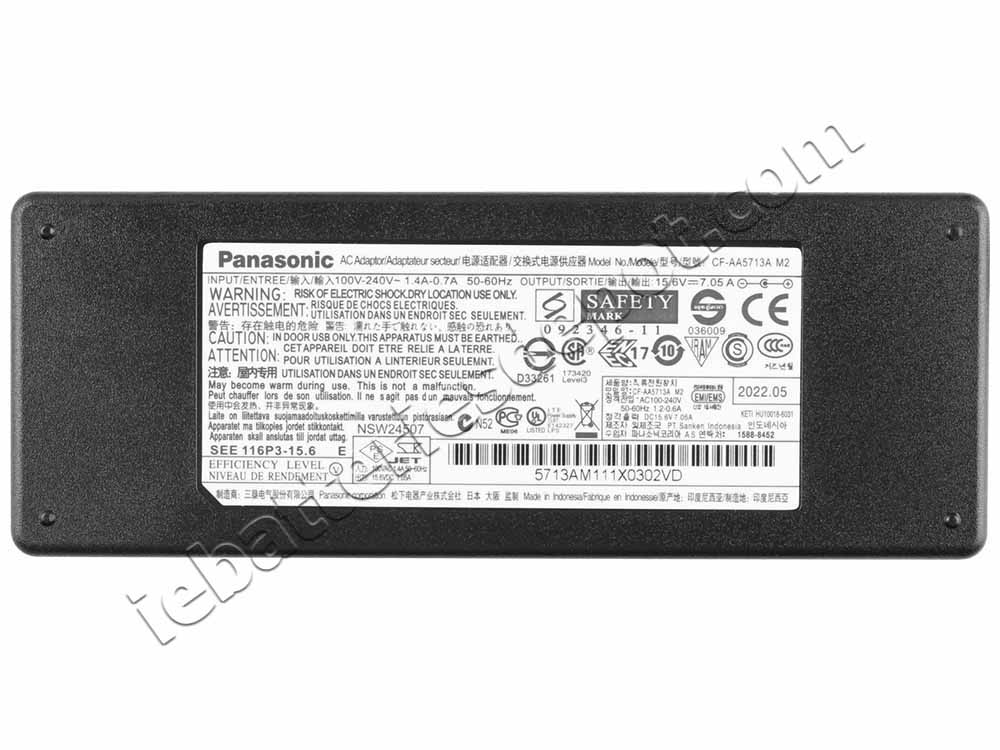 Adapter Charger Panasonic Toughbook CF-54MK2 CF-54A5900BM + Cord 110W