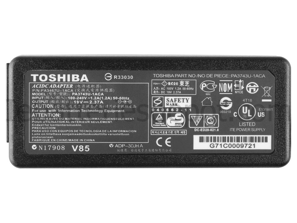 45W Adapter Toshiba Satellite A30-C C40-D + Cord