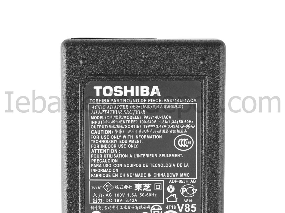 65W Adapter Toshiba Dynabook Satellite Pro L50-G-13F A1PBS12E11KH