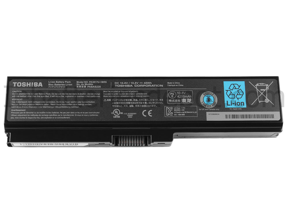 6 Cell 4200mAh-4400mAh 48Wh Battery Toshiba Satellite C640-I401A L750-X531B