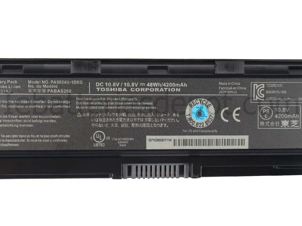 6 Cell 4200mAh Battery Toshiba Satellite C850-P0012 C850-X0011