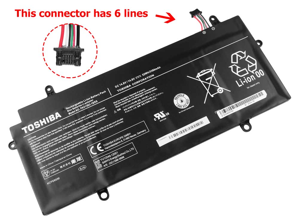 Original 4 Cell 52Whr Battery Toshiba Portege Z30-A Z30T-A Z30-A-136