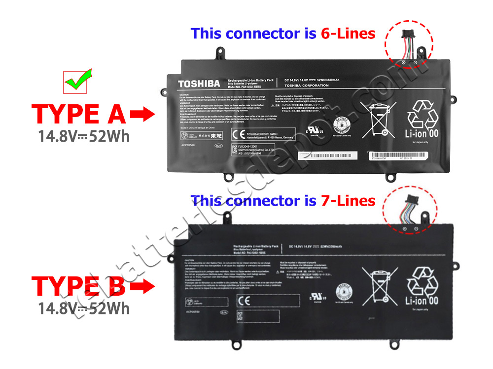 Original 4 Cell 52Whr Battery Toshiba Portege Z30-A Z30T-A Z30-A-136