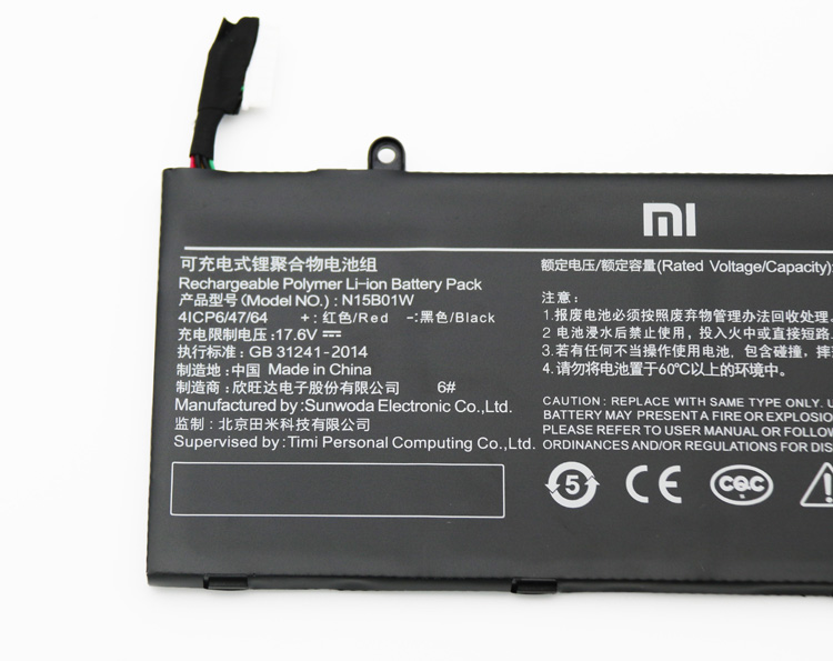 Original 2600mAh 40Wh 4 Cell Xiaomi TiMi TM1703 Battery